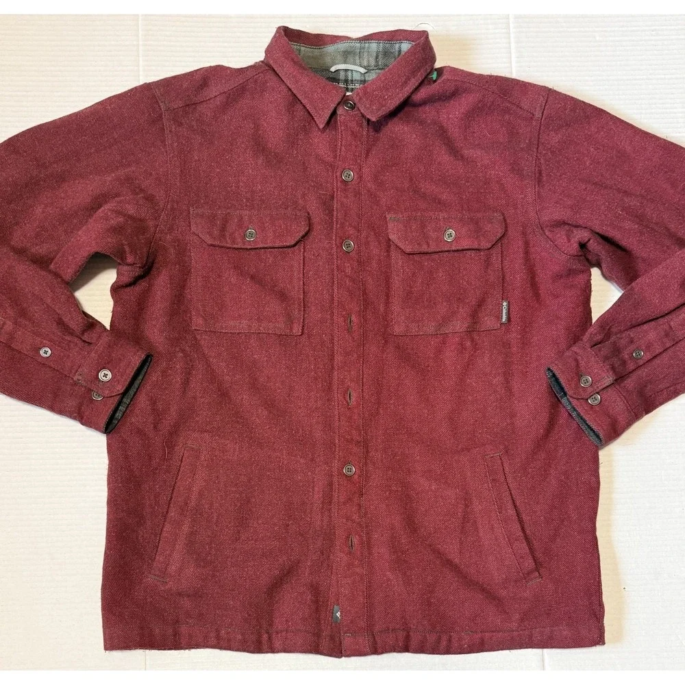 COLUMBIA Omni-Heat - Mens Wool Blend Thermal Lined Button Shacket Jacket - Large